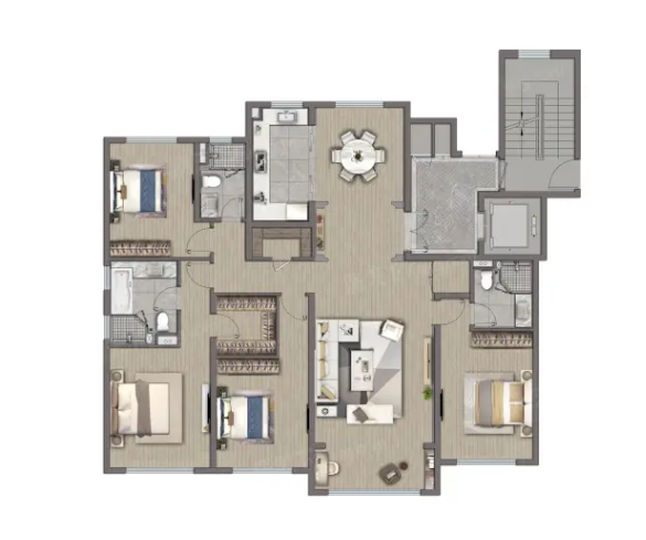 二期203平4室2厅3卫1厨